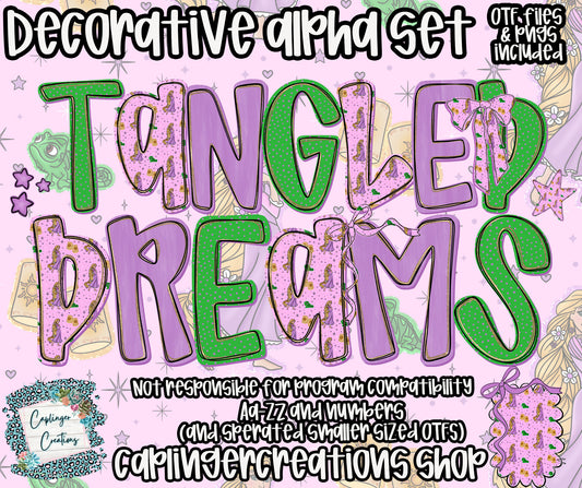 Tangled Dreams - OTF & Drag and Drop PNGS- commercial use included - Digital download