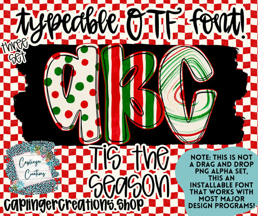 Tis The Season - TYPEABLE OTF FONT + PNGS - Digital download