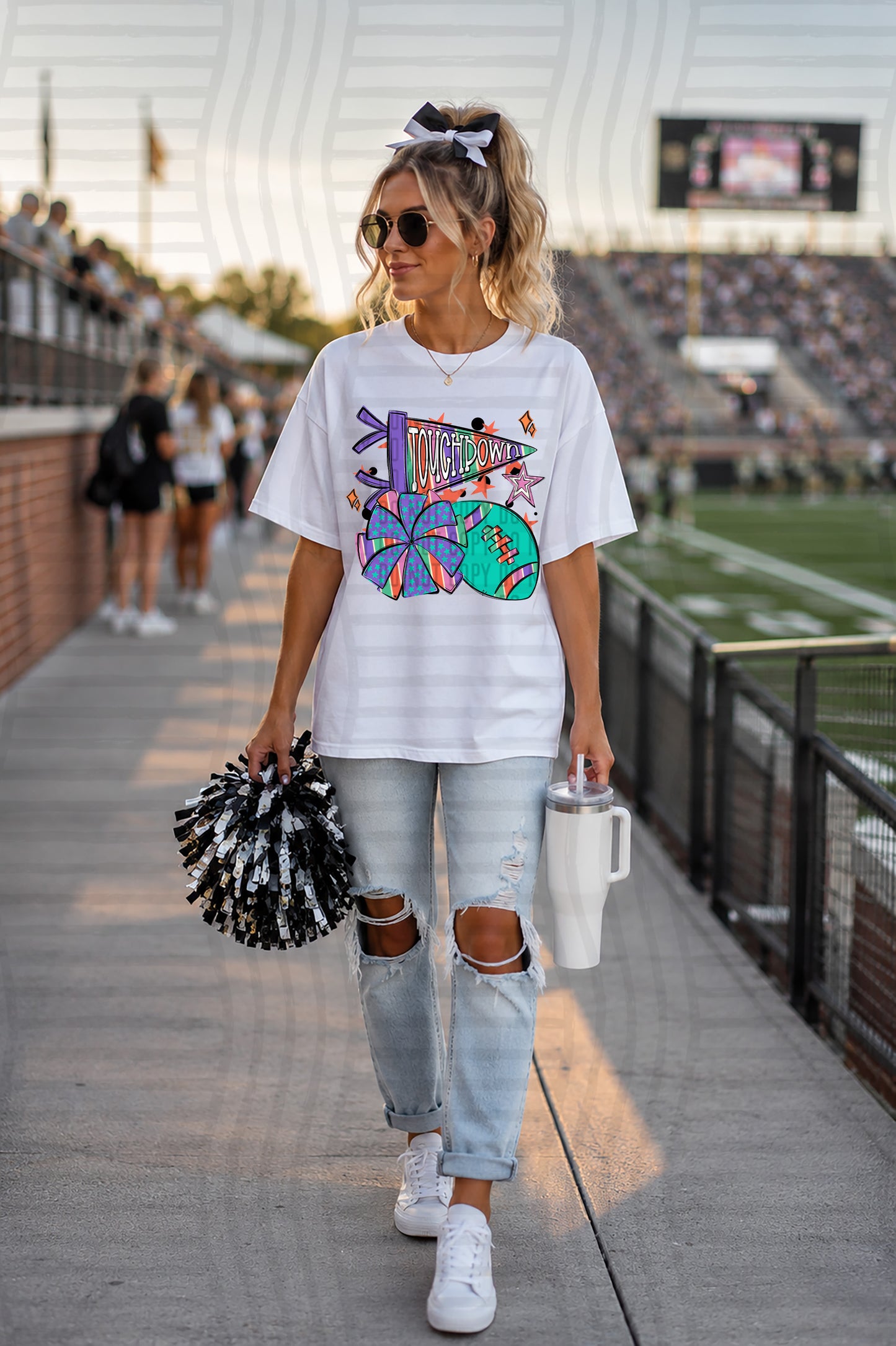 Touchdown poms- Color Dropdown Digital Download 300DPI PNG FILE