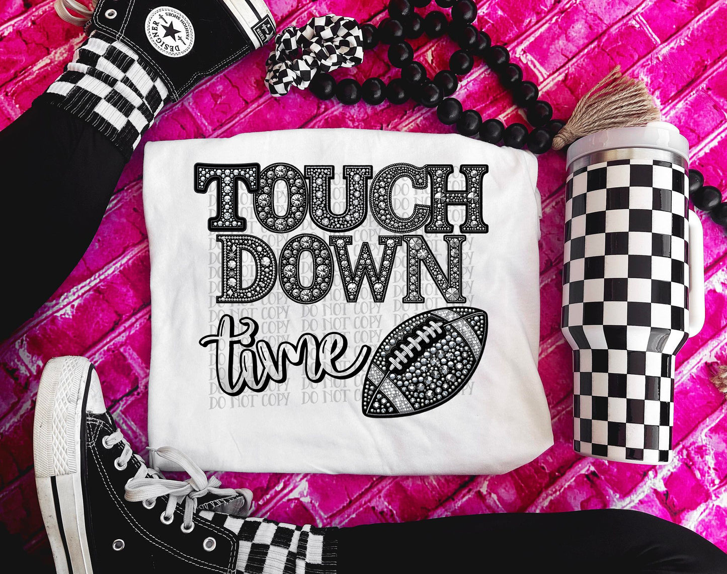 Faux Rhinestone - TOUCHDOWN time - Digital download 300DPI PNG FILE