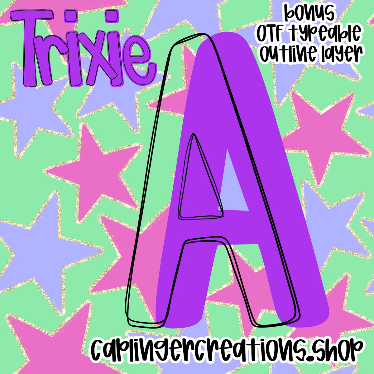TRIXIE - FILL YOUR OWN ALPHA SETS Aa-Zz, a mix of lowercase and 0-9  - Digital download