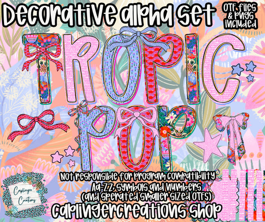 Tropic Pop - OTF & Drag and Drop PNGS- commercial use included - Digital download