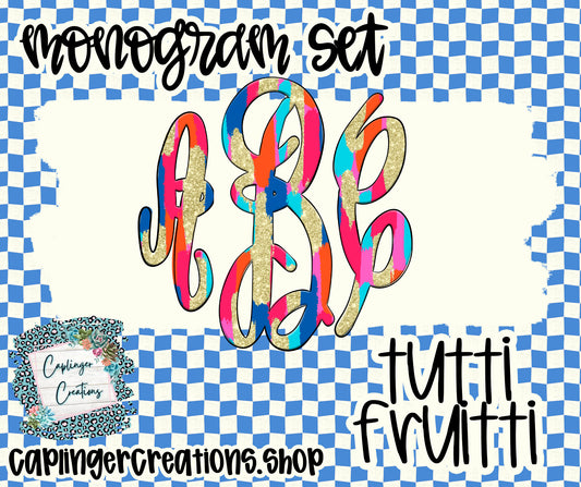 Tutti Fruitti  - MONOGRAM PNGS - Digital download