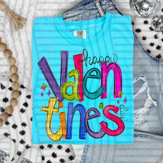 Happy Valentine's Day (Hand Lettered) -  300DPI PNG FILE