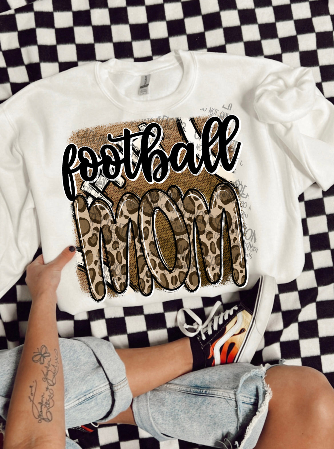 FOOTBALL MOM animal print- Digital download 300DPI PNG FILE