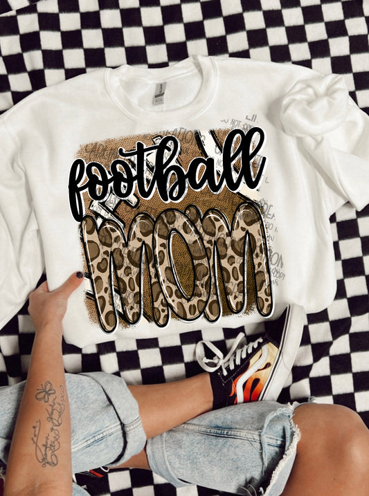 FOOTBALL MOM animal print- Digital download 300DPI PNG FILE