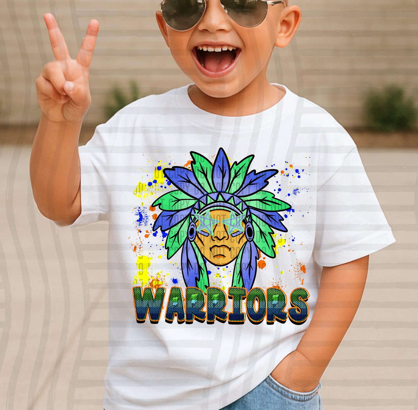 Paint Splatter STARRY EYED mascots blue/green/orange -  Digital Download 300DPI PNG FILE