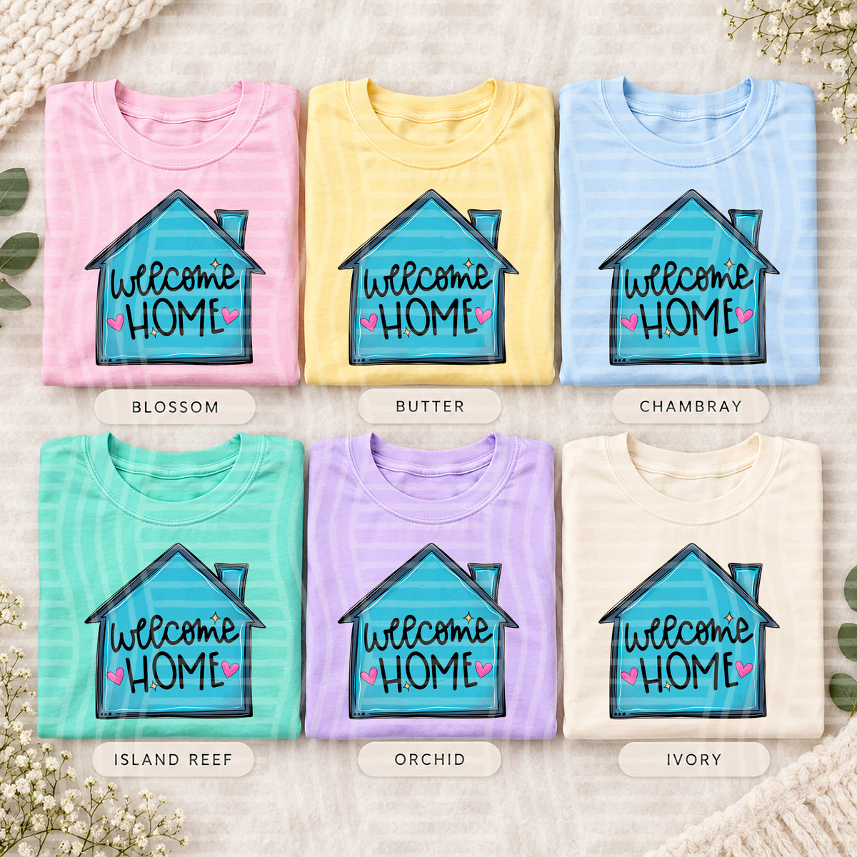 Welcome home (3 colors included) - 300 DPI digital download