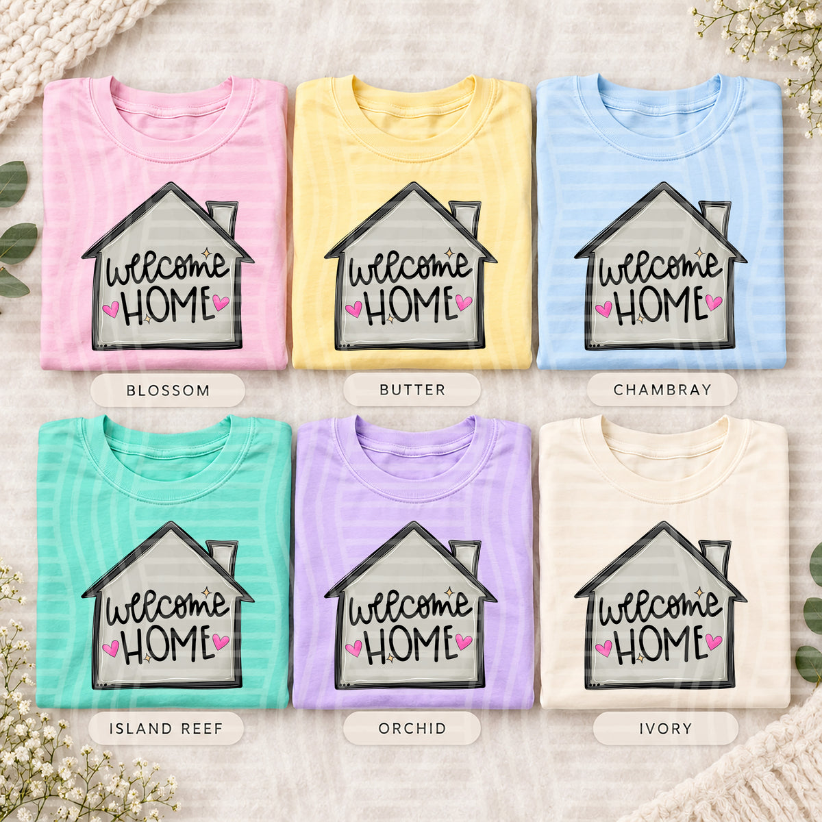 Welcome home (3 colors included) - 300 DPI digital download