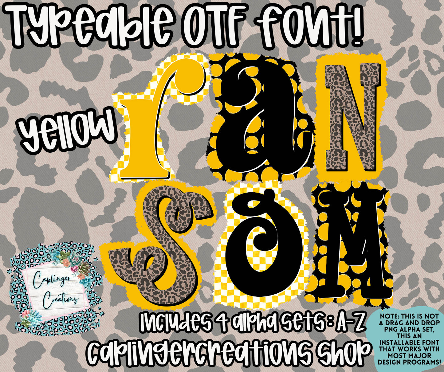 RANSOM Spirit - OTF typeable & Drag and Drop PNGS- commercial use included - Digital download
